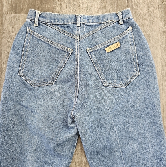 Vintage 90s PS Gitano High Rise Jeans Faded Blue Denim Pleated Tapered 10 short - Picture 6 of 7